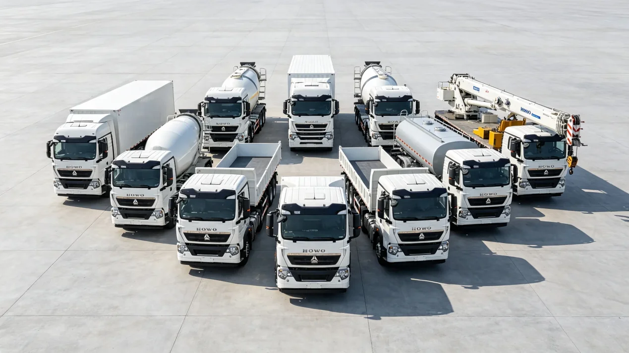 Full range of HOWO commercial vehicles arranged for export