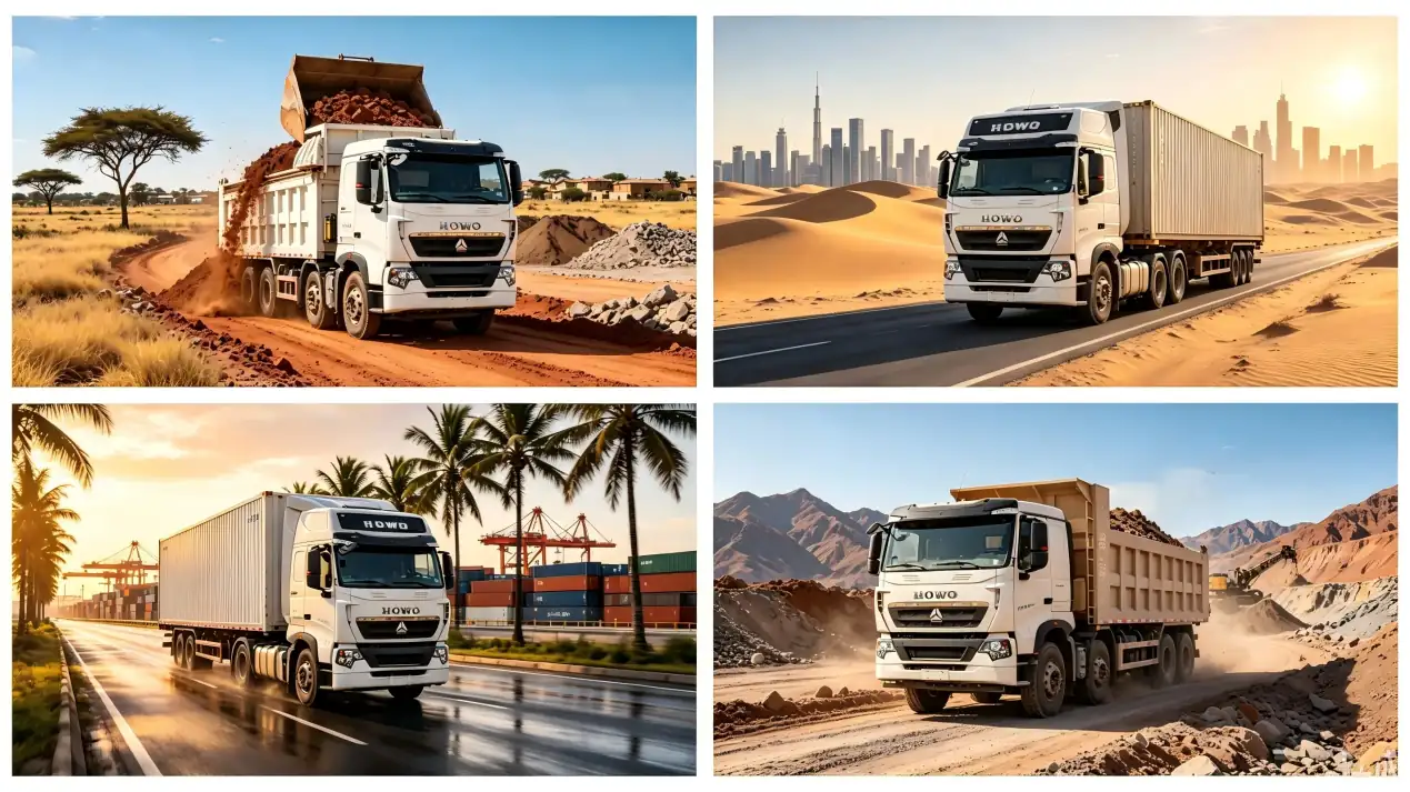 HOWO vehicles operating in varied global road and climate conditions