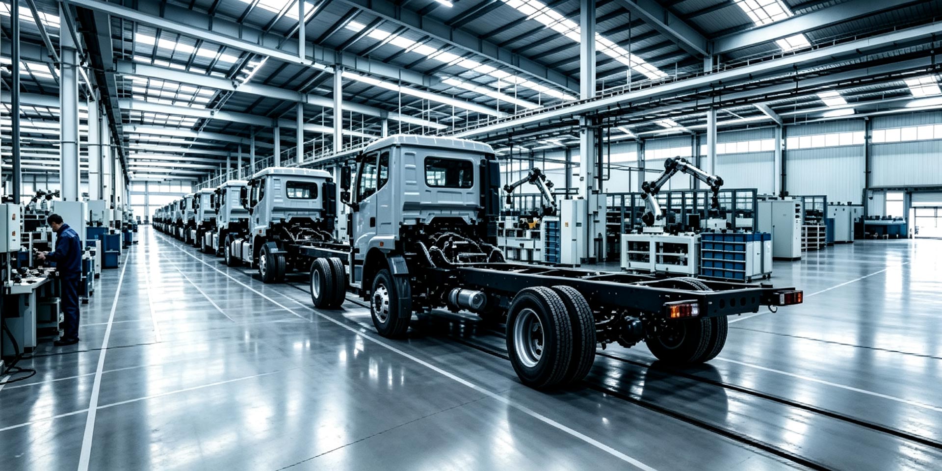 Heavy trucks chassis assembly and production support line