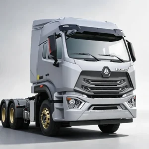 Gray Sinotruk Howo NX 460 6×4 tractor trucks, heavy duty container transport vehicle.For Africa, Southeast Asia and Latin America markets.