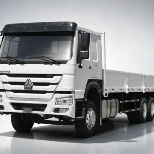 SINOTRUK HOWO-7 6X4 white cage cargo trucks, 371hp heavy trucks for bulk goods, construction and long haul freight in Africa, Southeast Asia, Latin America