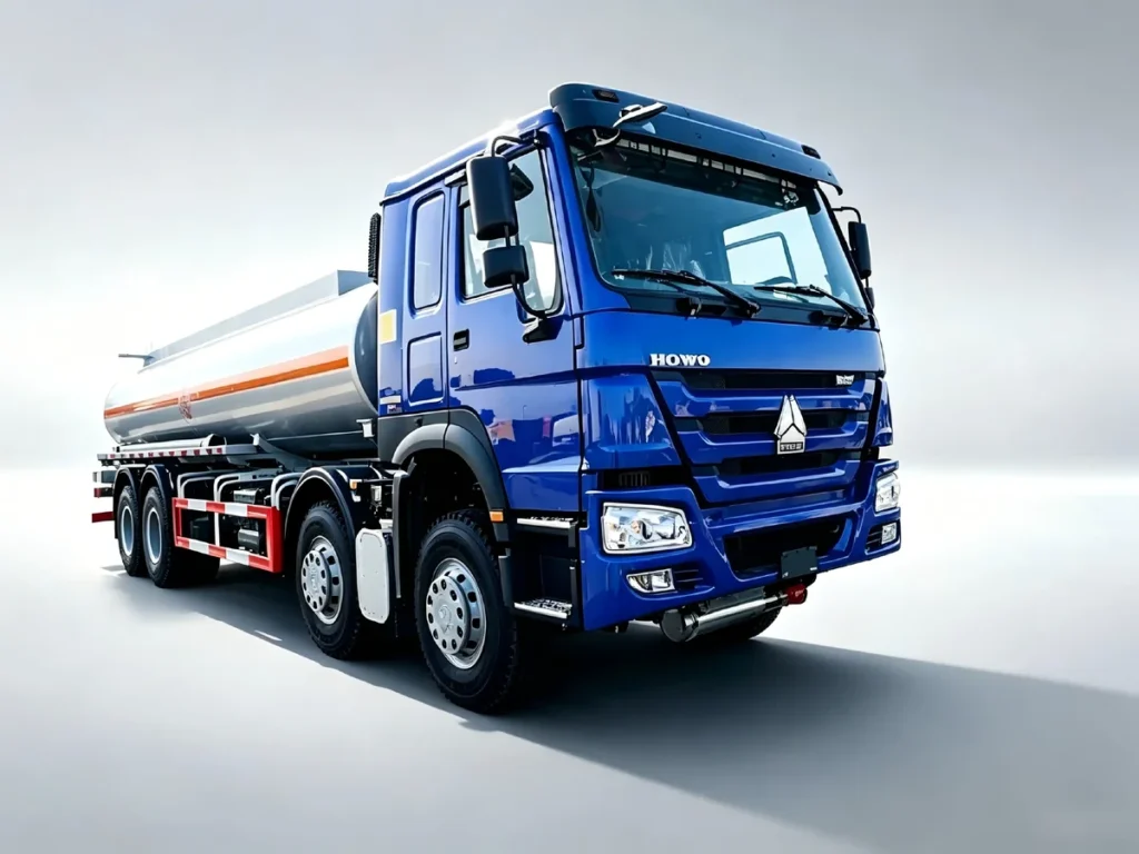 SINOTRUK HOWO 8X4 oil tanker, heavy duty fuel transport trucks for export.For Africa, Southeast Asia and Latin America markets.
