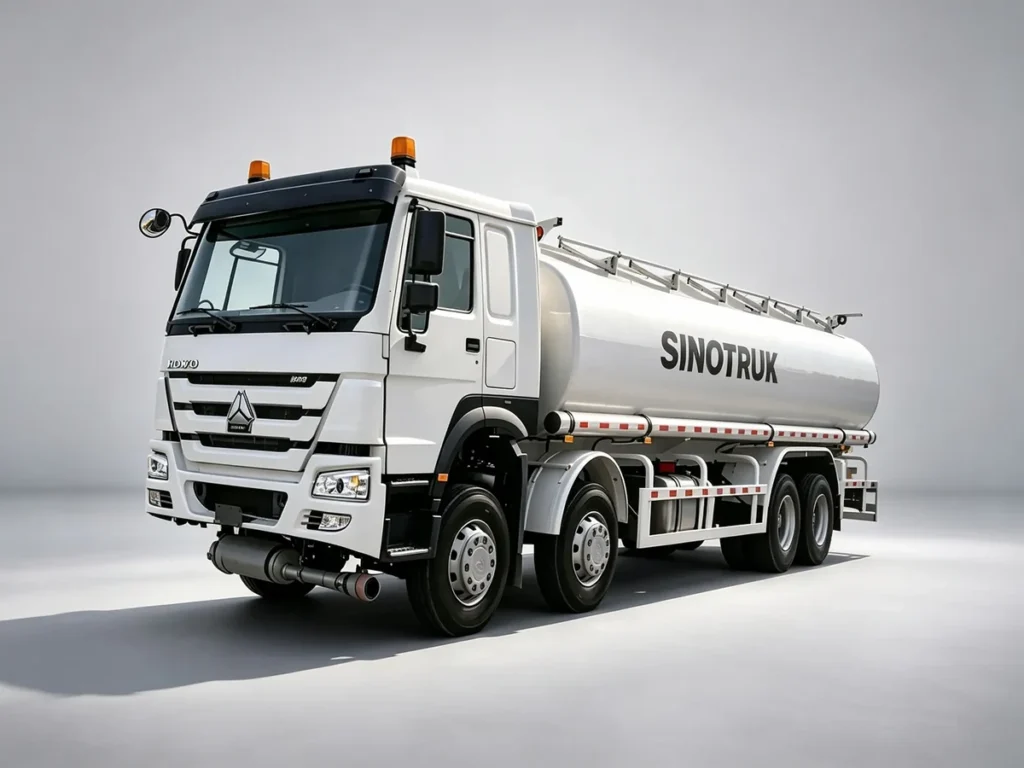 SINOTRUK HOWO 8X4 oil tanker, heavy fuel transport trucks for overseas export.For Africa, Southeast Asia and Latin America markets.