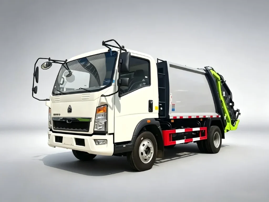 SINOTRUK HOWO 4x2 compression garbage trucks, light municipal waste compactor vehicle, sanitation equipment export to Africa, Southeast Asia, Latin America