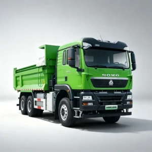 SINOTRUK HOWO green pure electric dump tipper trucks, zero-emission electric construction dumper for muck, sand and gravel haulage, exported to Southeast Asia, Latin America and Africa