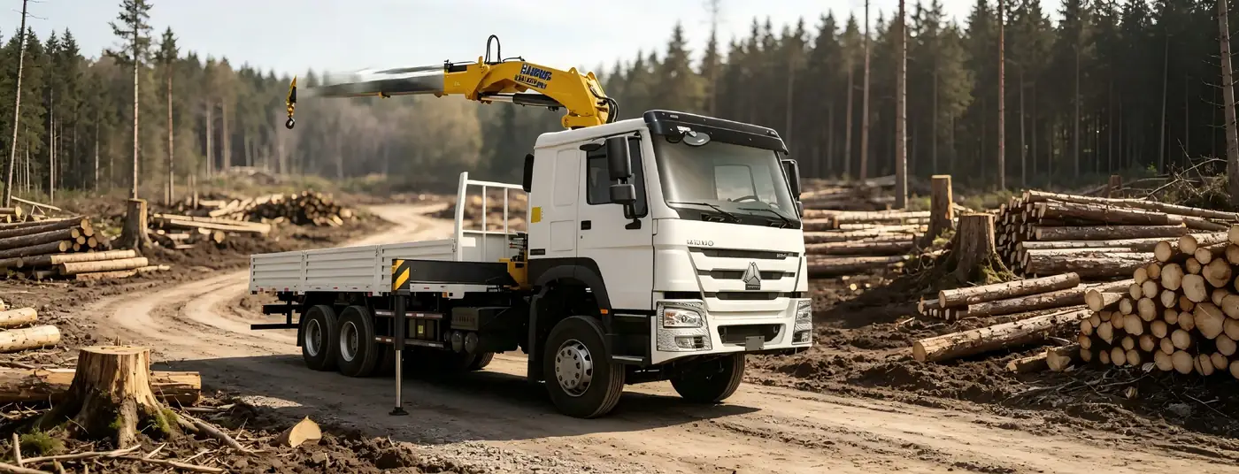 Chinese Heavy Trucks HOWO crane vehicles for lifting and forestry work