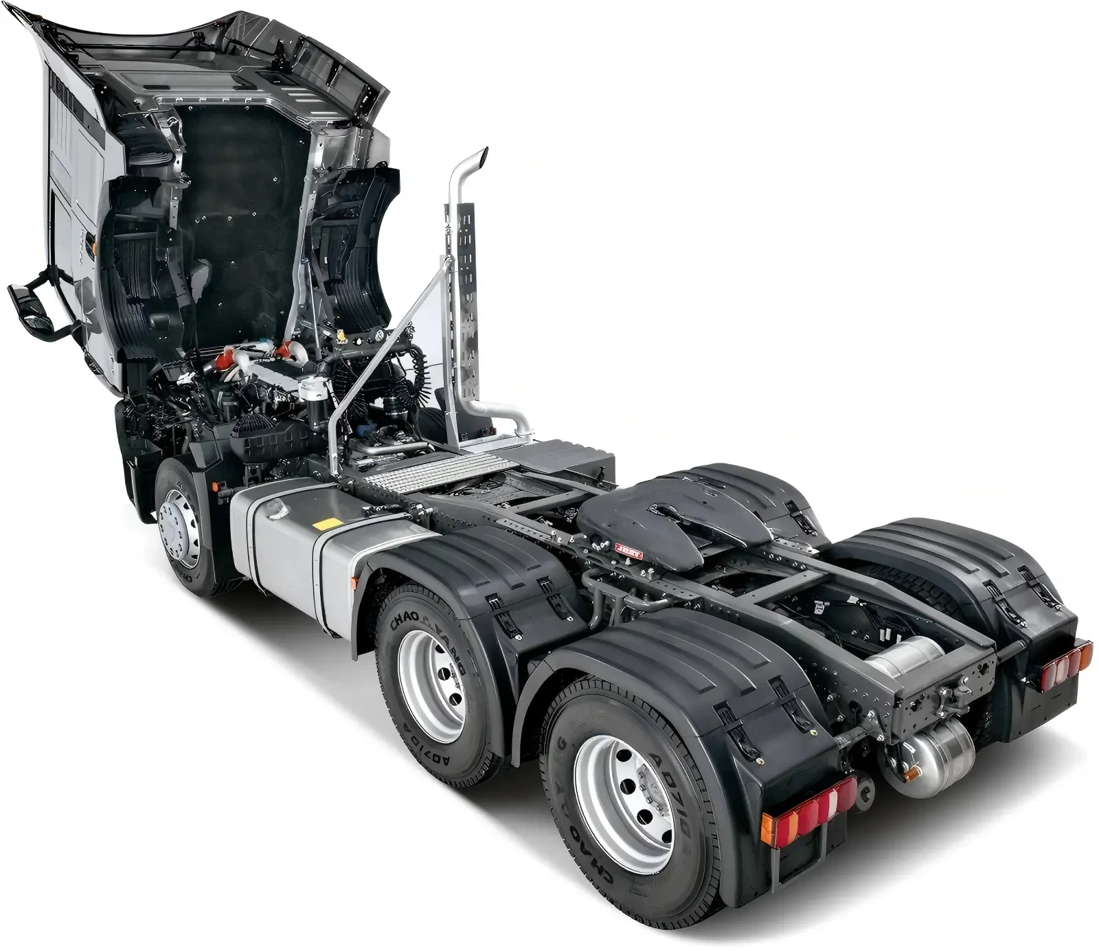 HOWO TX reinforced chassis and powertrain installation