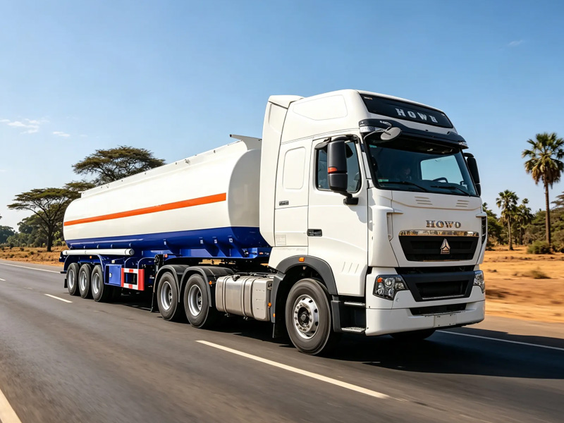 Chinese Heavy Trucks HOWO TX 6X4 tractor trucks with fuel tanker semi‑trailer, heavy‑duty oil transport vehicle for Africa, Southeast Asia, Latin America