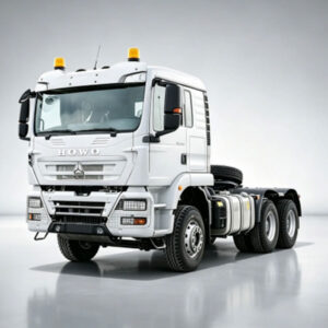 Sinotruk Howo tx 6x4 tractor trucks light gray gradient studio shot, China National Heavy Duty Trucks Group heavy-duty prime mover for long-distance container and bulk cargo logistics transport.For Africa, Southeast Asia and Latin America markets.