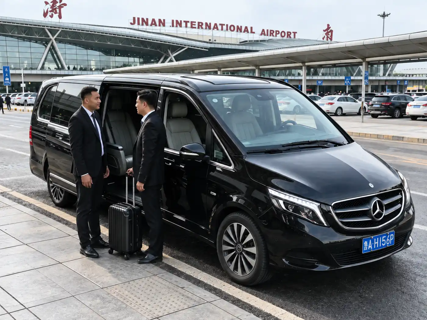 International customer being welcomed at Jinan International Airport