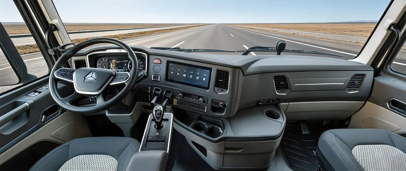 HOWO MAX all-new wraparound dashboard and intelligent cab interior