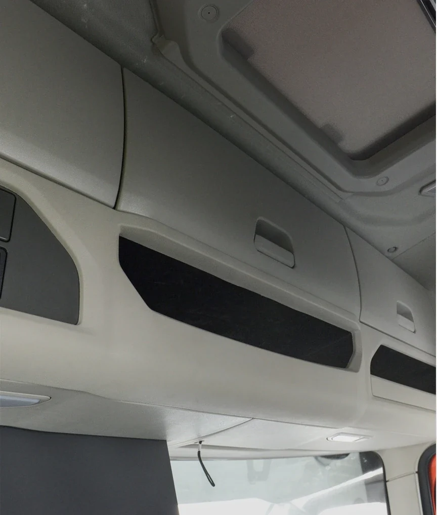 HOWO MAX spacious cab interior and storage
