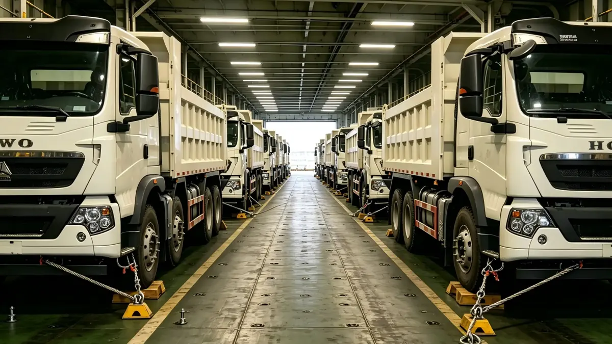 4 HOWO Tractor Trucks Loaded for Shipment to Zambia